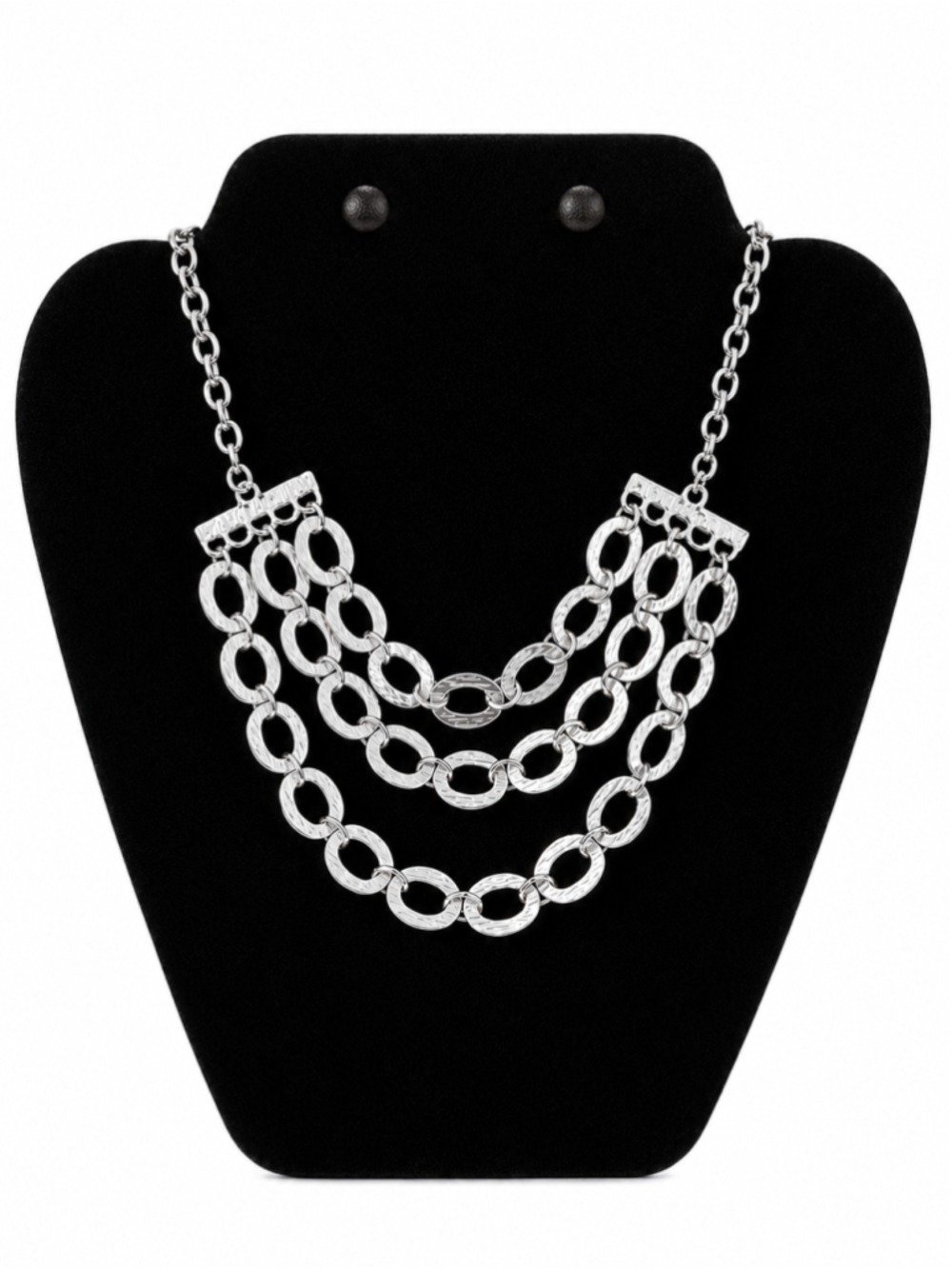Silver Tone Chain Necklace Adjustable Back Chain Minimalist Modern Statement Jew